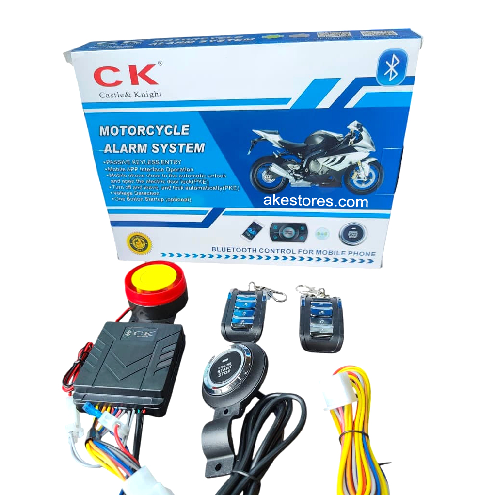 AKE - CK Push Start Bluetooth Mobile App Remote Security Lock Anti Theft Alarm System For all Bike Motorcycles